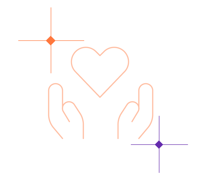 Two hands gently cradle a glowing heart, symbolizing core capabilities, values, and the essence of our organizational DNA.