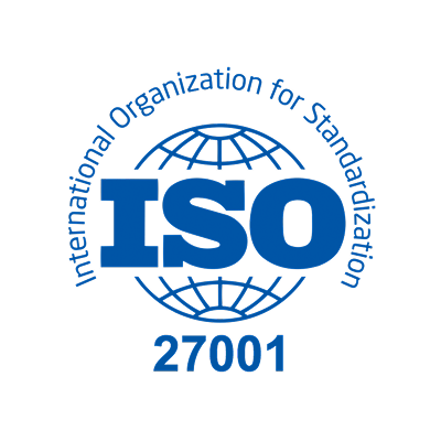 Certification logo for Diaconia indicating compliance with ISO IEC 27001 information security standards.