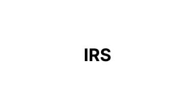 "IRS logo in black text on a plain white background."