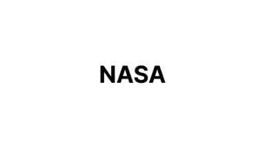 The image features the word "NASA" in bold black letters on a plain white background.
