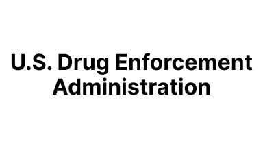 U.S. Drug Enforcement Administration logo with bold black text on a white background.