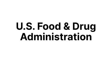 U.S. Food & Drug Administration logo with bold black text on a white background.